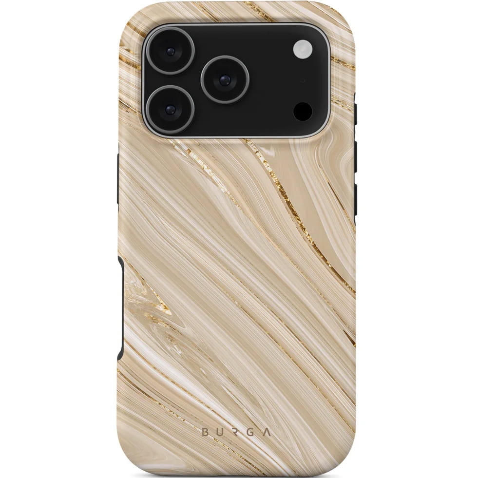 Etui Burga Full Glam Tough Magnetic do iPhone 17 Pro, beżowe wzorzyste