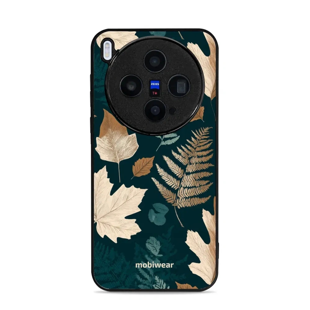 Etui ochronne do vivo X300, Mobiwear Glossy Case, zielnik z liści i paproci