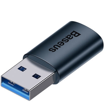 Image of Baseus Ingenuity, Mini OTG adapter, przejściówka USB-A na USB-C, niebieska