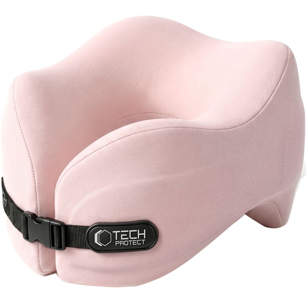 Poduszka na szyję do samochodu, Tech-Protect ComfortRest Travel Neck Pillow, różowa