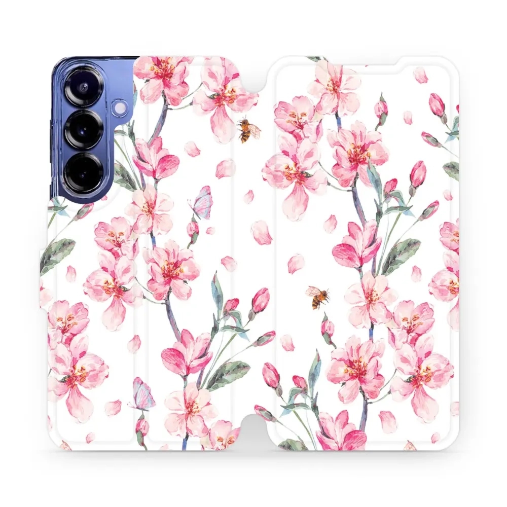 Etui z klapką do Galaxy S25 Plus, Mobiwear Book, różowa wiosna
