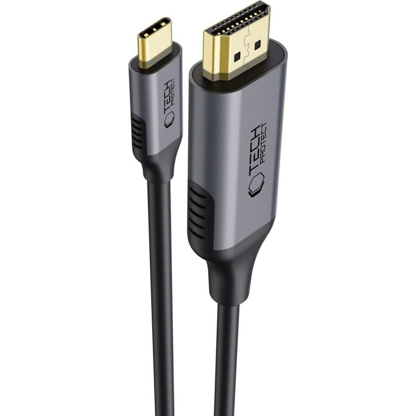 Image of Kabel USB-C do HDMI 2.0, Tech-Protect Ultraboost 4K 60Hz, 1.8 m, czarno-szary