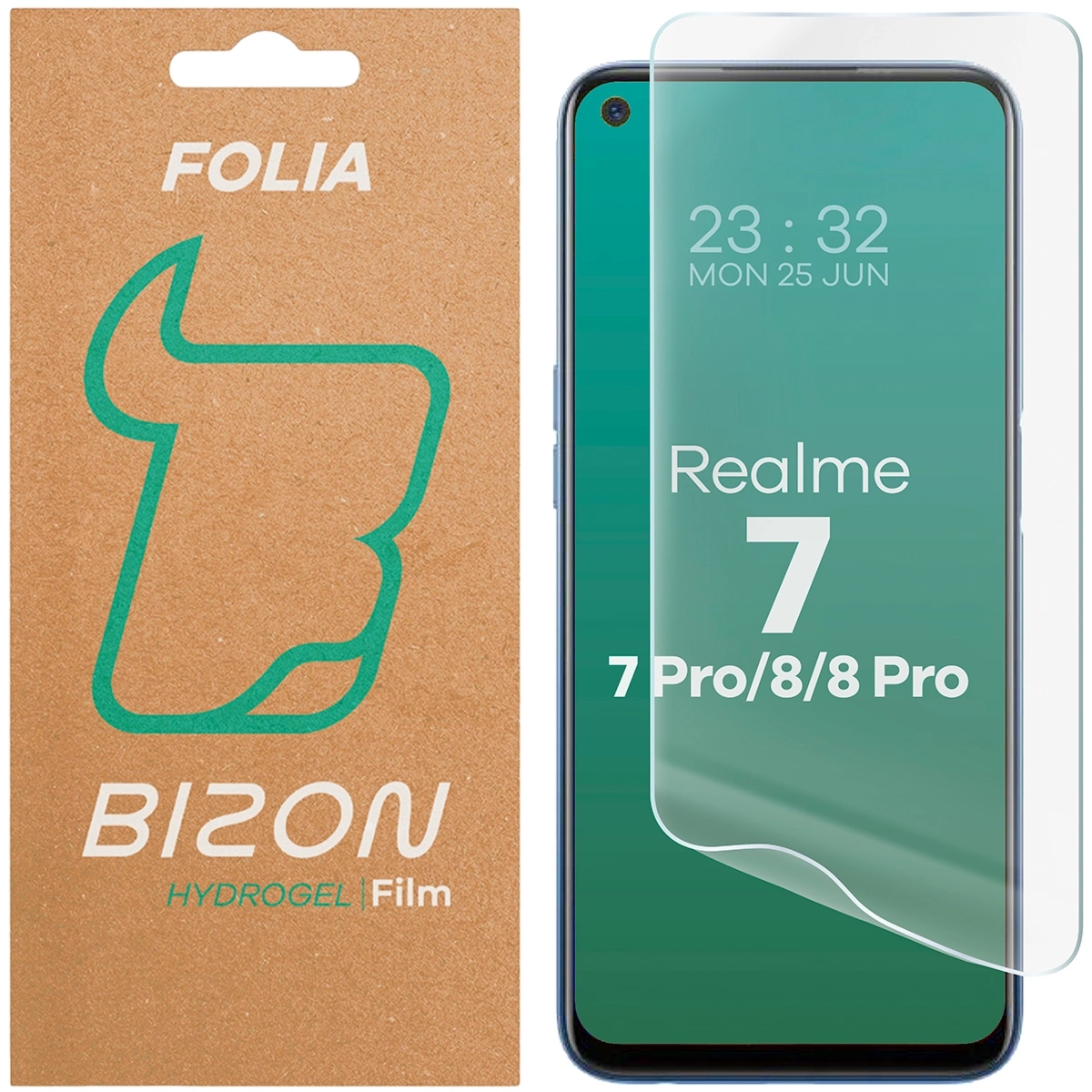 Folia hydrożelowa na ekran Bizon Film Hydrogel Front do Realme 8 Pro / 8 / 7 / 7 Pro, 1 sztuka