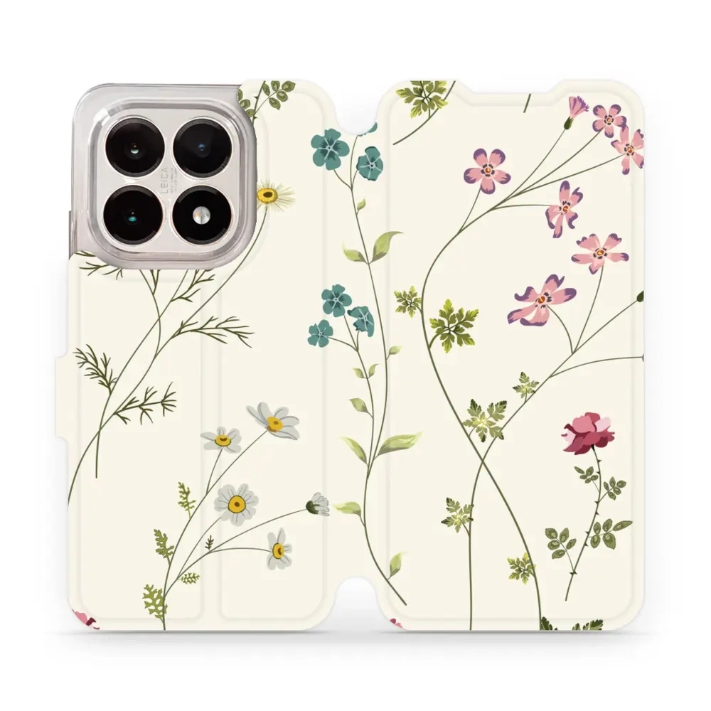Etui z klapką do Xiaomi 15T, Mobiwear Book, polne kwiaty