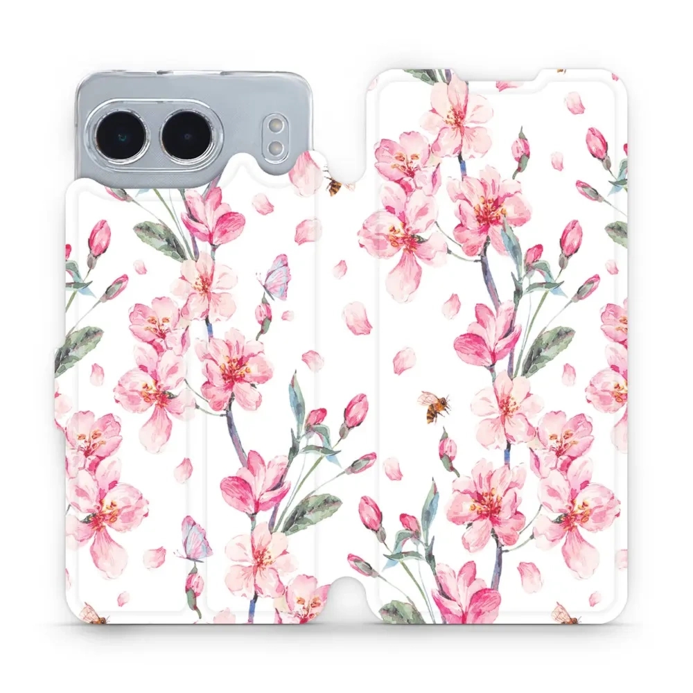 Etui z klapką do OnePlus Nord 4, Mobiwear Book, różowa wiosna