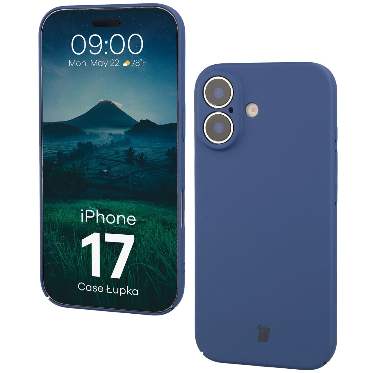 Etui Bizon Case Łupka do iPhone 17, niebieskie