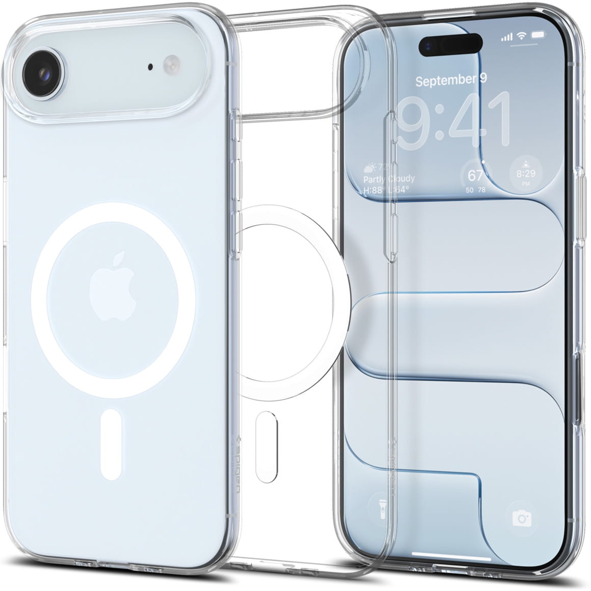Etui Spigen Liquid Crystal Mag do MagSafe do iPhone Air, przezroczysto-białe