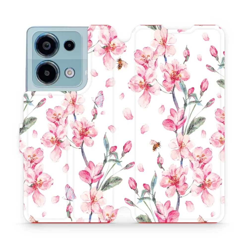 Etui z klapką do Xiaomi Redmi Note 13 Pro 4G, Mobiwear Book, różowa wiosna