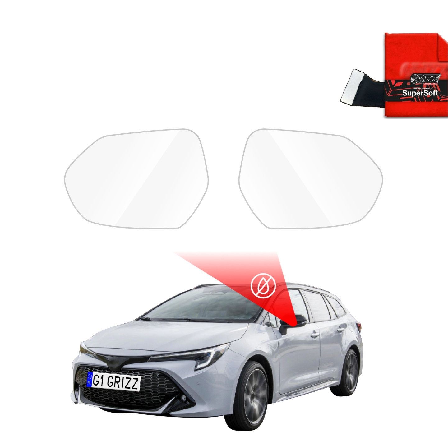 Folia przeciwdeszczowa Grizz Protector na lusterka do Toyota Corolla Kombi (2019-2022)