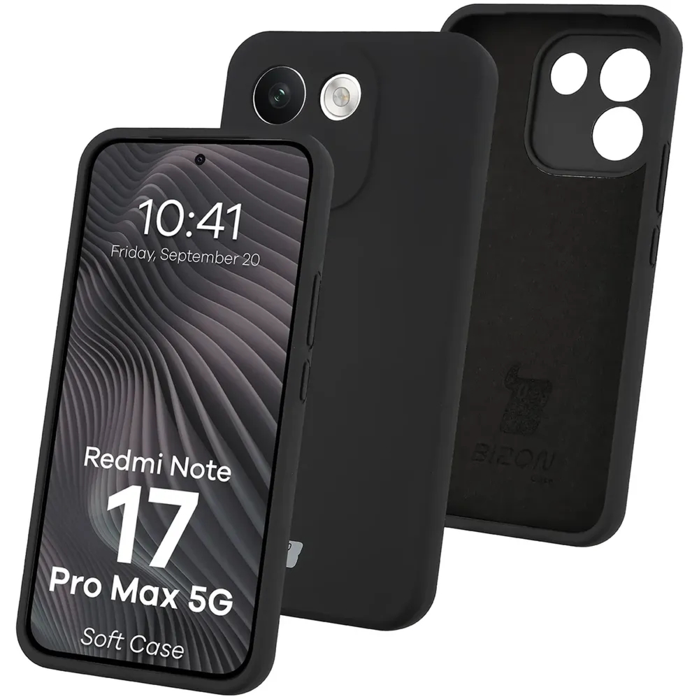 Silikonowe etui Bizon Soft Case do Xiaomi Redmi Note 17 Pro Max 5G, czarne