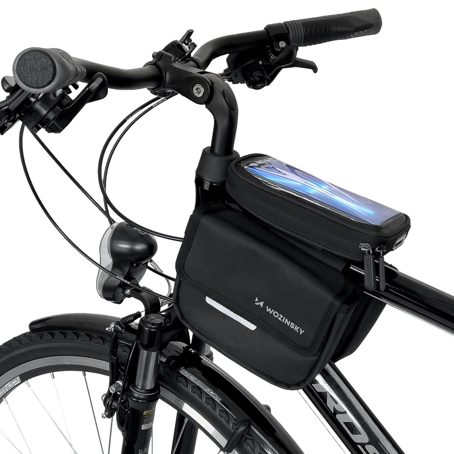 Torba na ramę Wozinsky Active WBB26BK z etui na telefon, czarna