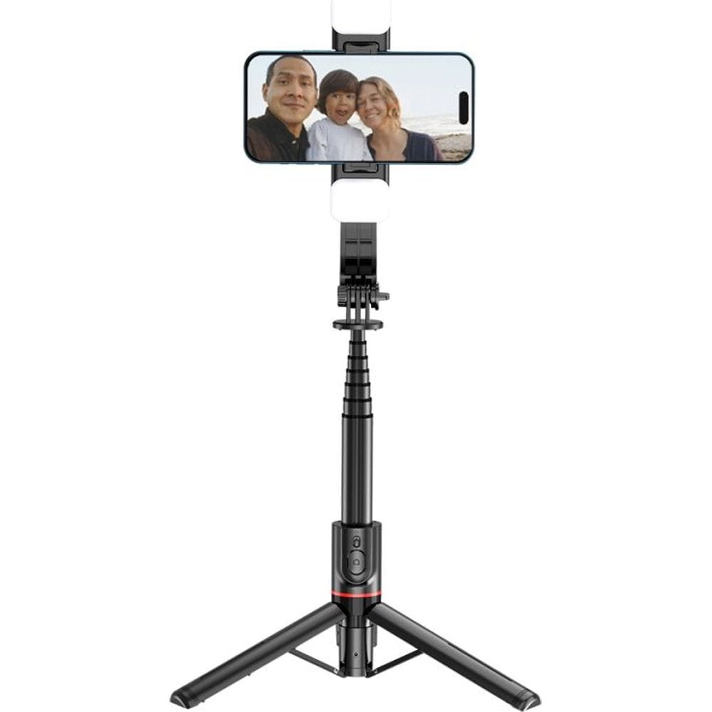 Image of Uchwyt, kijek, statyw Tech-Protect L05S Wireless Selfie Stick Tripod Bluetooth & Led Light, czarny