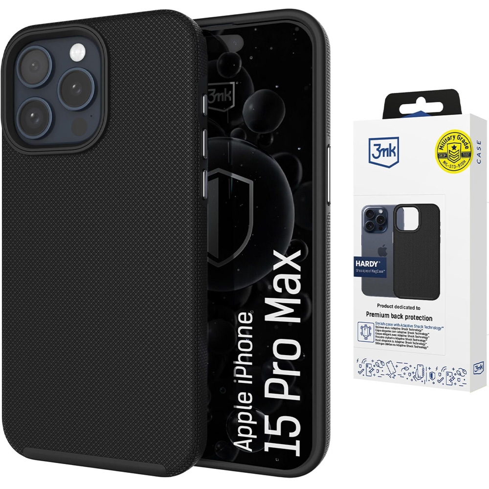 Etui 3mk Hardy Shockproof MagCase do MagSafe do iPhone 15 Pro Max, czarne