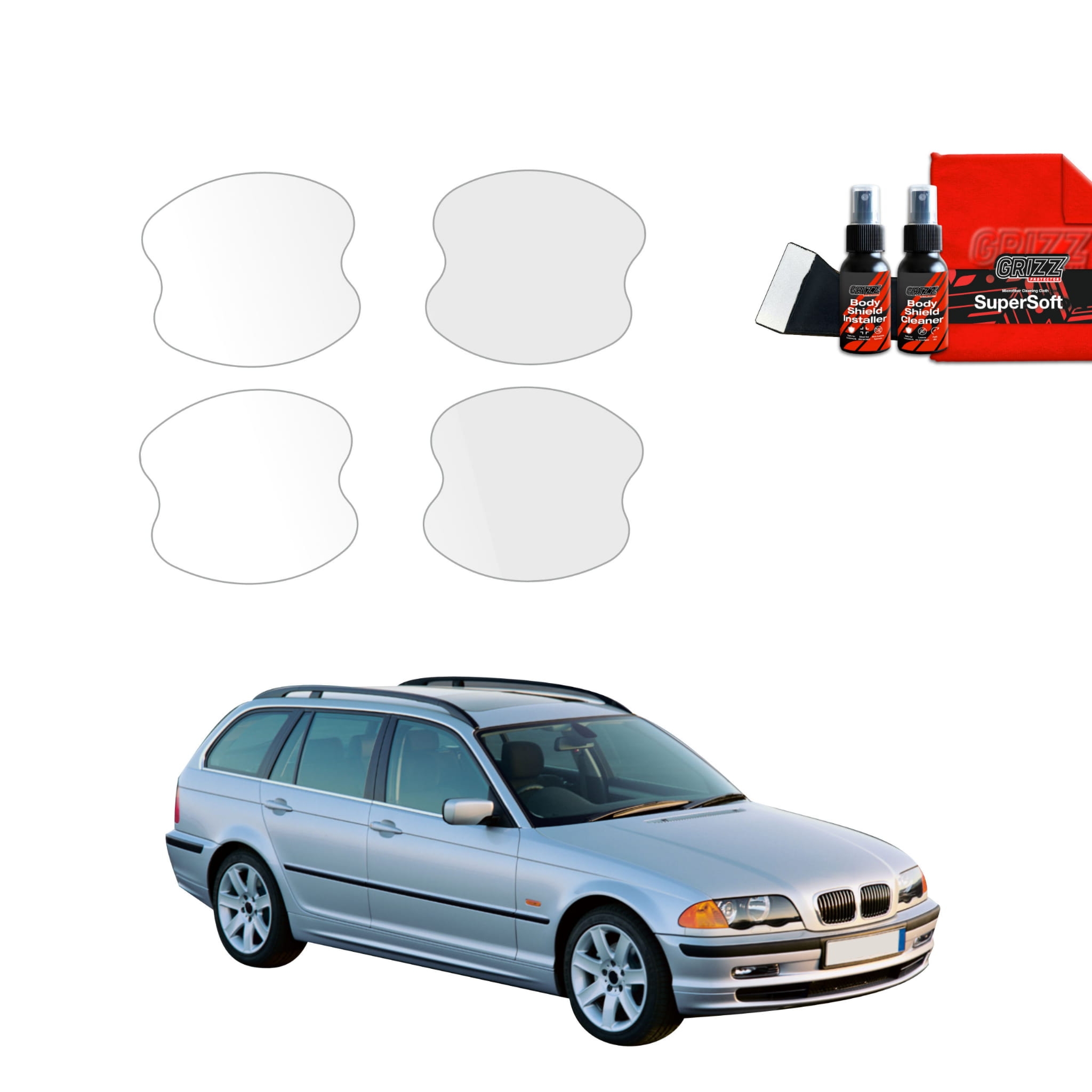 4w1 Folia ochronna pod klamki Grizz Protector do BMW 3 E46 Kombi Pre-LCI (1998-2001)