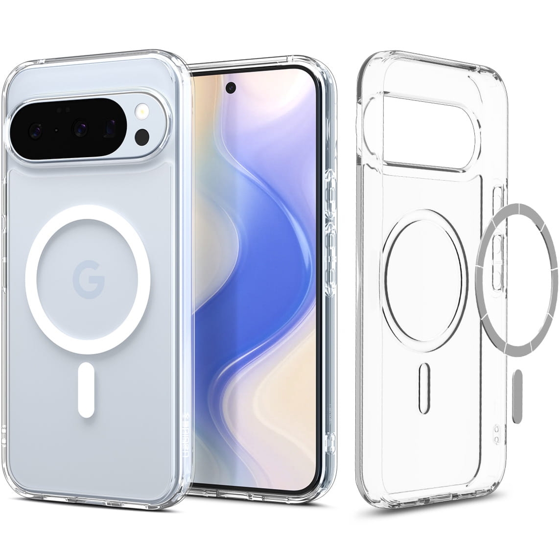 Etui Spigen Ultra Hybrid Mag do MagSafe do Google Pixel 10 Pro / Pixel 10, przezroczysto-białe