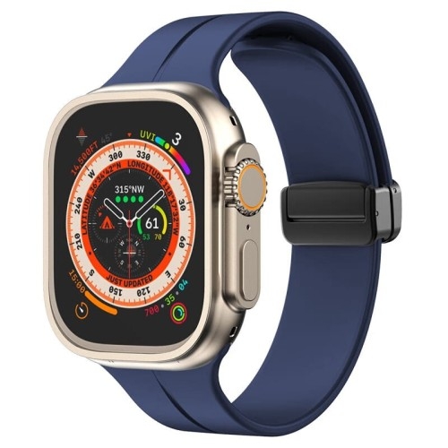 Image of Silikonowy pasek Bizon Strap Watch Silicone do Apple Watch 44/45/46/49mm, granatowy