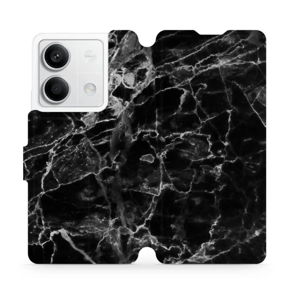 Etui z klapką do Xiaomi Redmi Note 13 5G, Mobiwear Book, czarny marmur