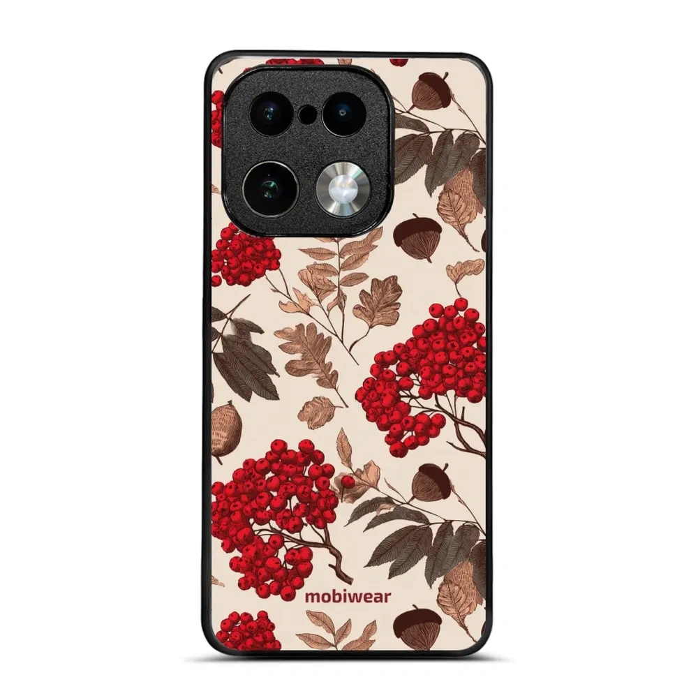 Etui ochronne do realme 16 Pro Plus 5G, Mobiwear Glossy Case, jarzębina na ecru