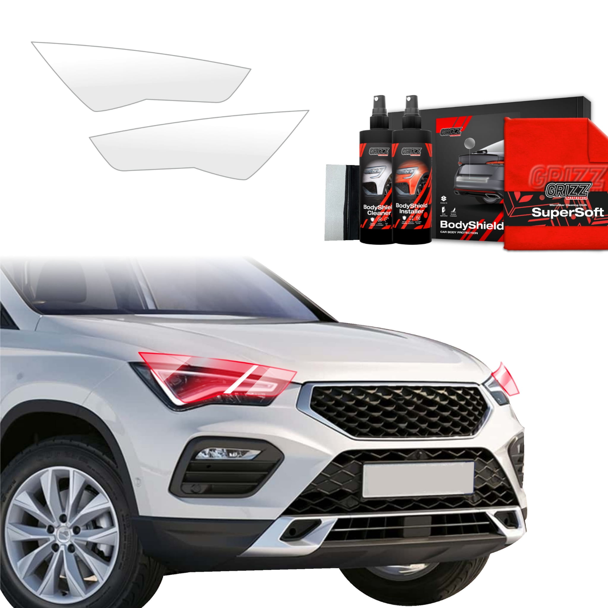 2w1 Folia ochronna Grizz Protector na lampy do Seat Ateca (2020-2026)