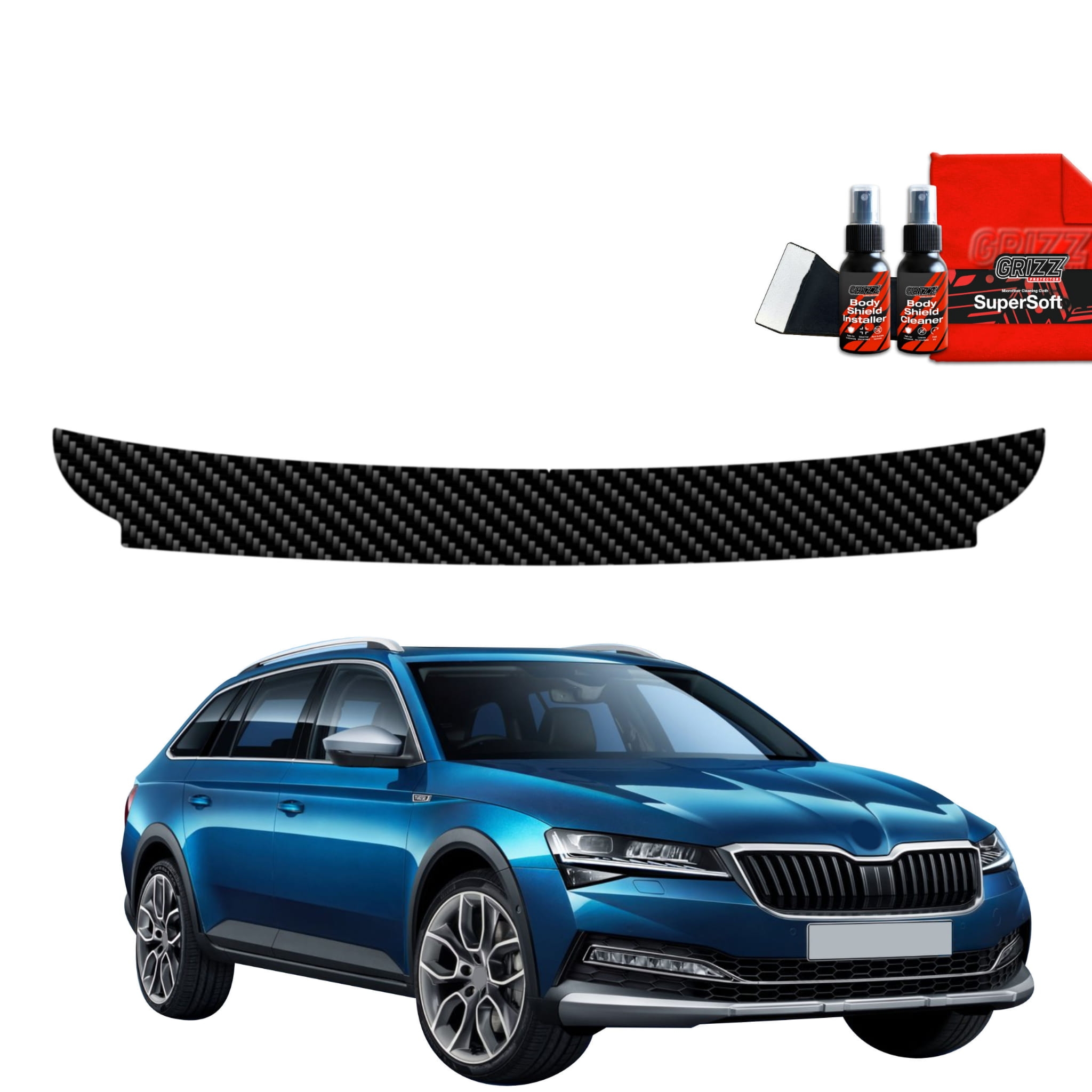 Folia karbonowa Grizz Protector na próg bagażnika do Skoda Superb 3 Combi (2019-2023)