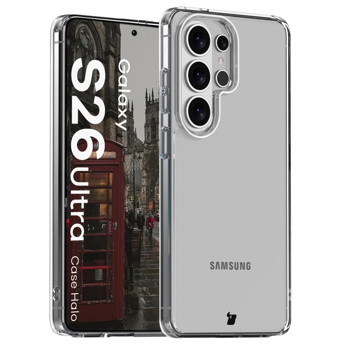Etui Bizon Case Halo do Galaxy S26 Ultra, przezroczyste