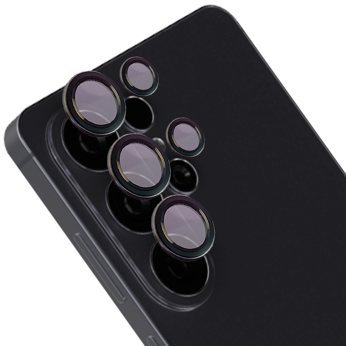 Szkło na aparat z aplikatorem Bizon Glass Snap Lens do Galaxy S26 Ultra, 1 zestaw, czarna ramka