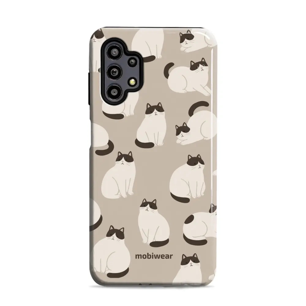 Etui ochronne do Galaxy A32 5G, Mobiwear Elite Pro, kawa miau