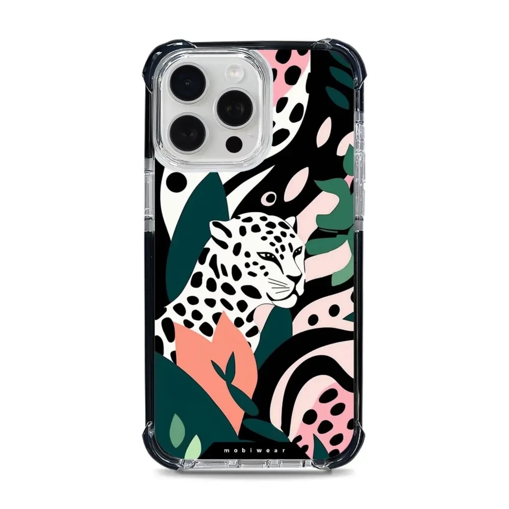 Etui ochronne do iPhone 15 Pro Max do MagSafe, Mobiwear Elite Bumper, tropikalny gepard
