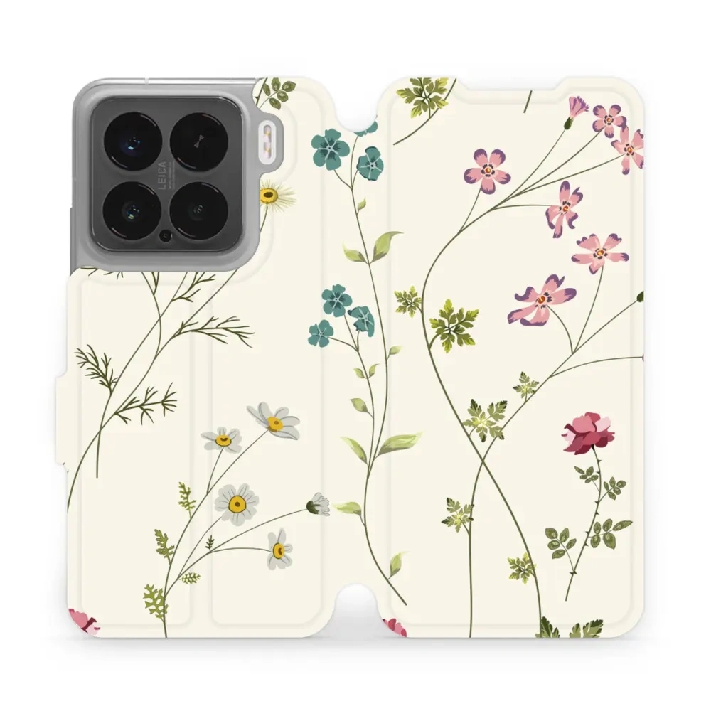 Etui z klapką do Xiaomi 15, Mobiwear Book, polne kwiaty
