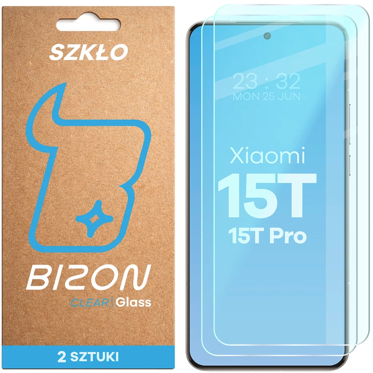 Szkło hartowane Bizon Glass Clear Duo do Xiaomi 15T / 15T Pro, 2 sztuki