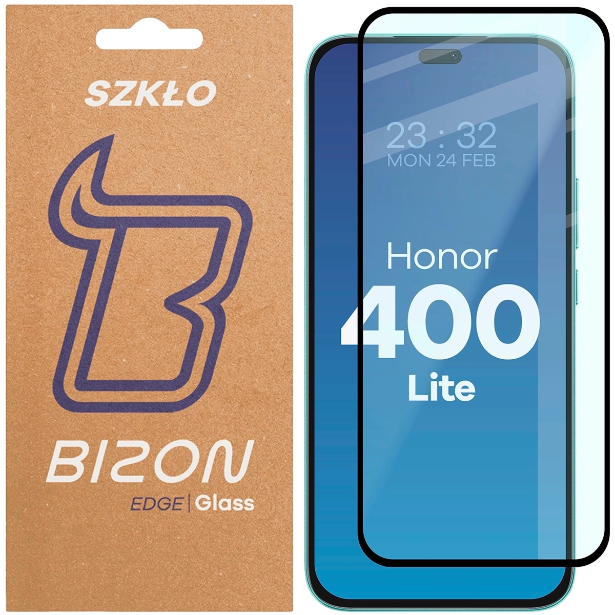 Szkło hartowane Bizon Glass Edge do Honor 400 Lite, czarna ramka