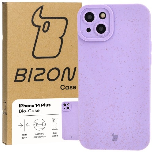 Image of Ekologiczne etui Bizon Bio-Case do iPhone 14 Plus, fioletowe