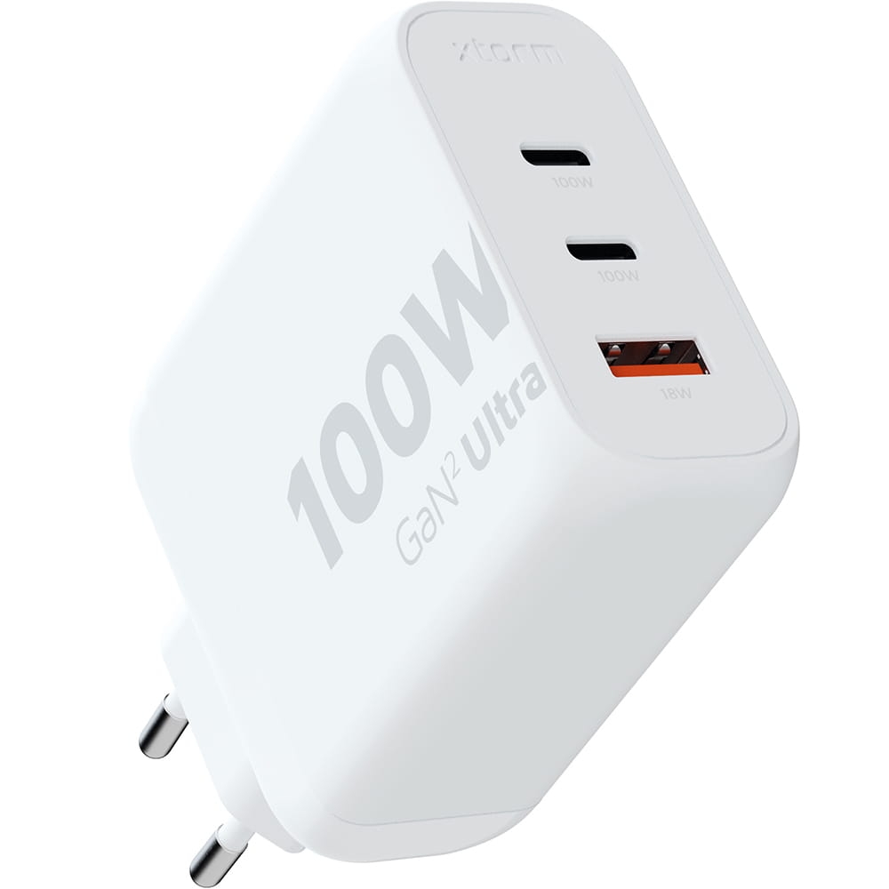 Image of Ładowarka sieciowa Xtorm Fast Charger Gan2 Ultra 100W, 2x USB-C, USB-A, PD, biała
