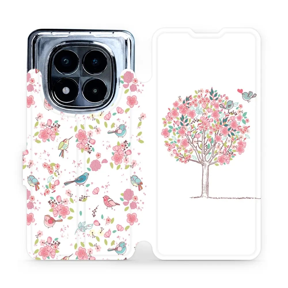 Etui z klapką do Xiaomi POCO X7, Mobiwear Book, różowy gaj