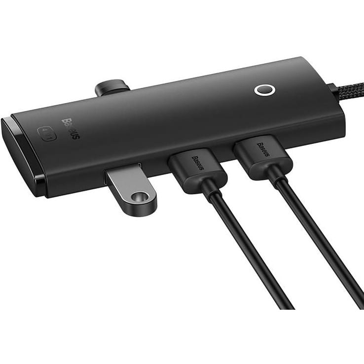 Image of Hub, adapter Baseus Lite Series USB na 4x USB 3.0 i USB-C, 25cm, czarny