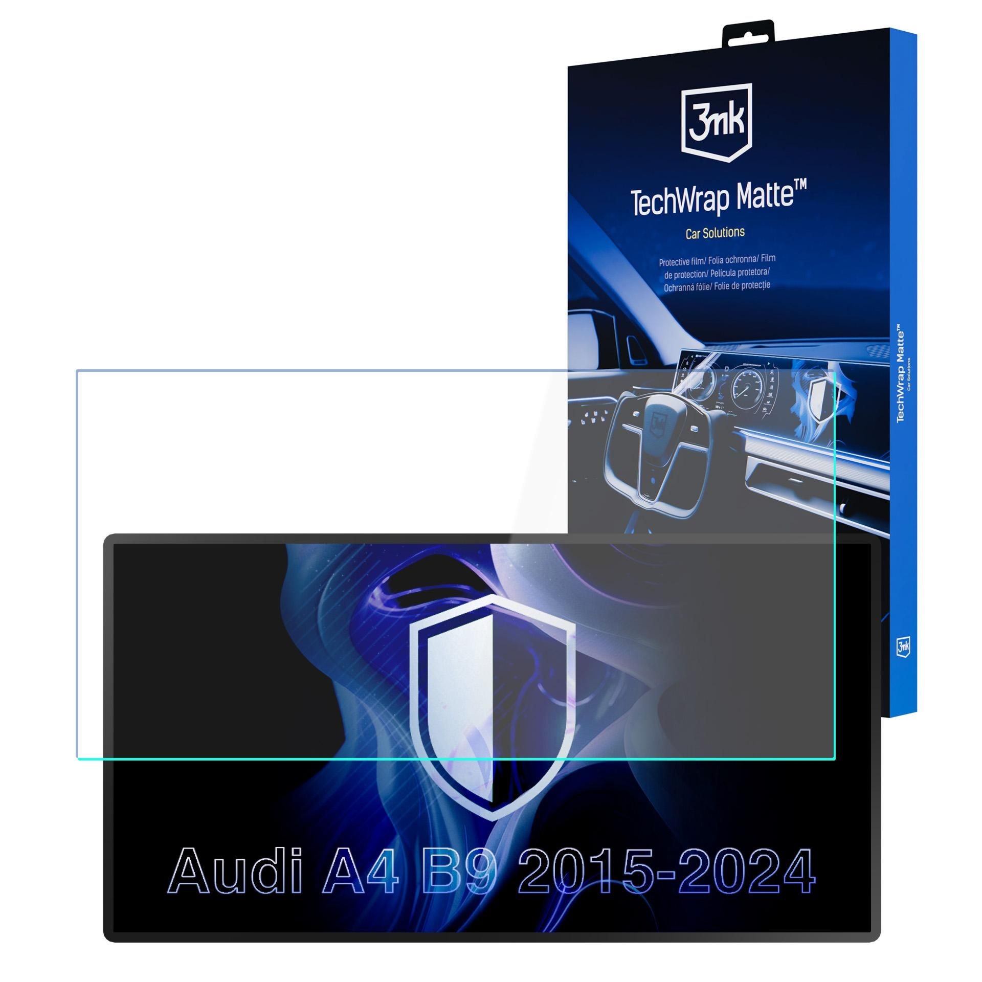 Matowa folia ochronna na ekran nawigacji do AUDI A4 B9 (2015 – 2024), 3mk TechWrap Matte