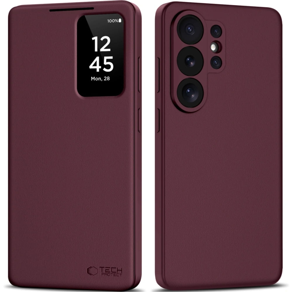 OUTLET: Etui z klapką Tech-Protect Wallet do Galaxy S26 Ultra, bordowe