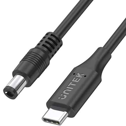 Image of Kabel zasilający do laptopa Acer Unitek USB-C do DC (5,5 x 1,7 mm), PD 65W, 1,8m, czarny