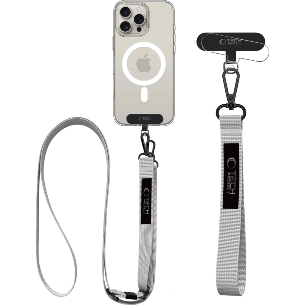 Smyczka na nadgarstek / ramię do telefonu Tech-Protect C6S Rope Wrist Strap, szare