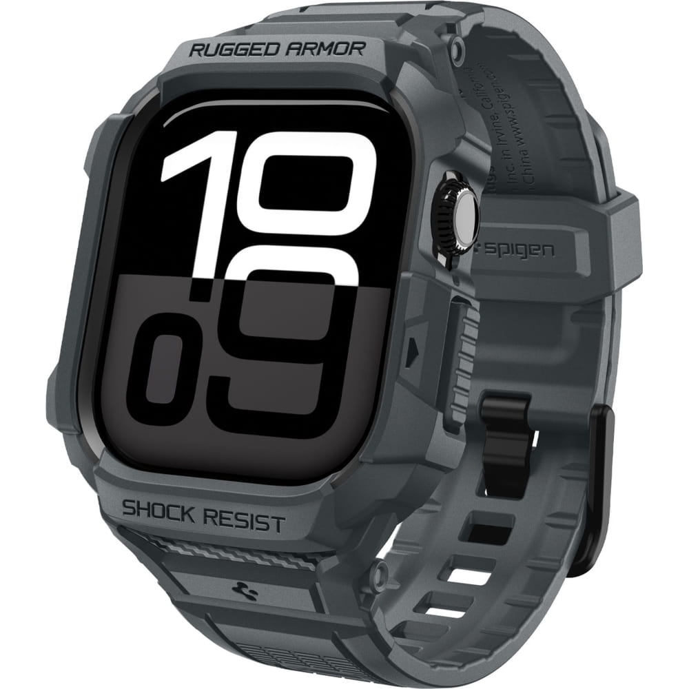 Etui z paskiem Spigen Rugged Armor Pro 2 do Apple Watch 11 / 10 (46 mm), szare