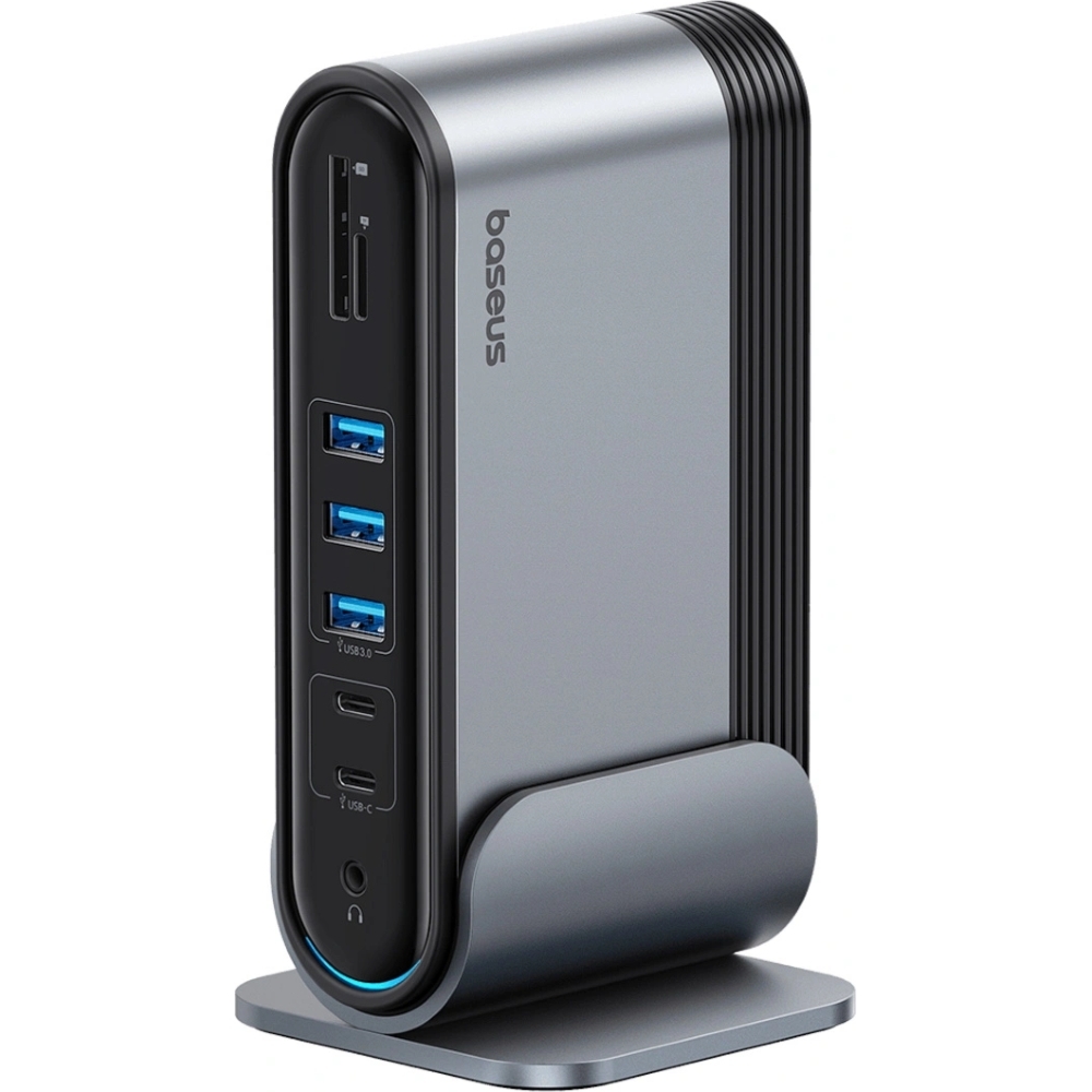 Stacja dokująca, Baseus Unionjoy 17-Port Triple Display Docking Station HDMI,DP,USB-C,SD,PC,USB-A,RJ45,PD, Grey