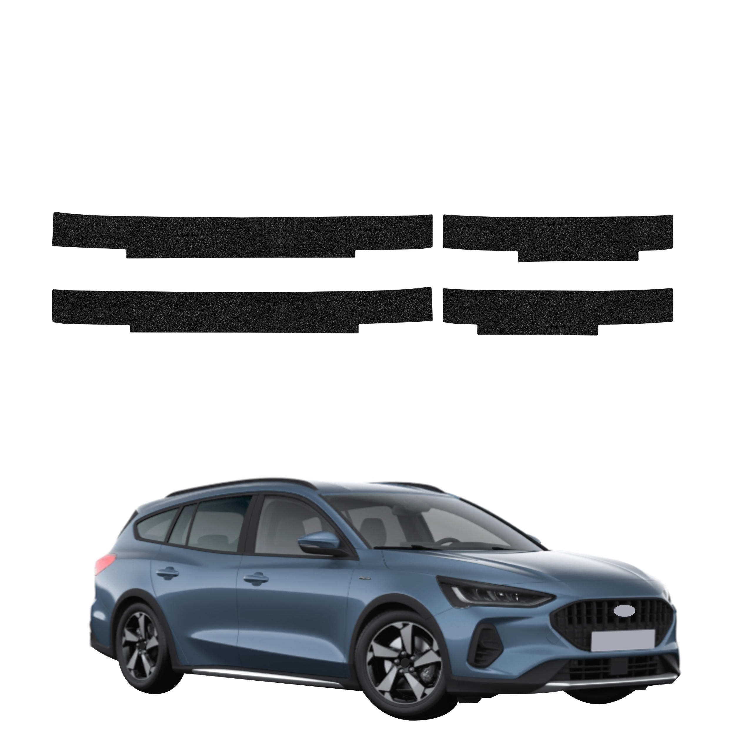 4w1 Czarna powłoka techniczna Grizz Protector na progi Ford Focus Active X Kombi Facelift (2021-2025)