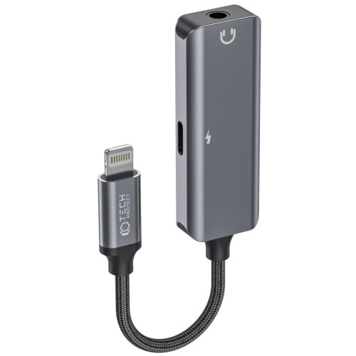 Image of Adapter Tech-Protect UltraBoost przejściówka do słuchawek Lightning na Mini Jack 3.5mm, czarny