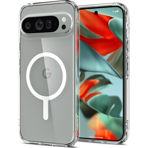 Image of OUTLET: Etui Spigen Ultra Hybrid OneTap Metal Ring do Google Pixel 9 Pro XL, przezroczysto-białe