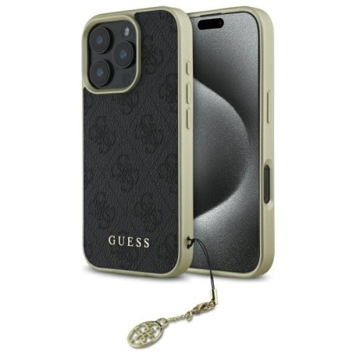 Image of Etui Guess 4G Charms Collection do iPhone 16 Pro, czarne