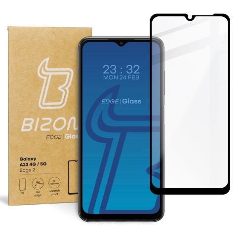 Image of Szkło hartowane Bizon Glass Edge 2 do Galaxy A23 5G / 4G, czarne