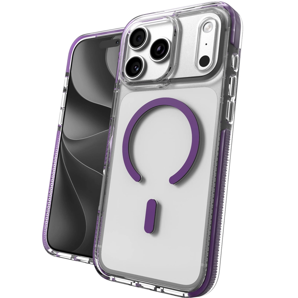 Etui ZAGG Santa Cruz Snap do MagSafe do iPhone 18 Pro / 17 Pro, przezroczysto-fioletowe