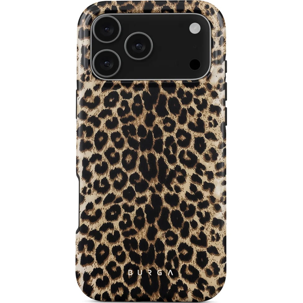 Etui Burga Player Tough Magnetic do iPhone 17 Pro Max, brązowe z panterką