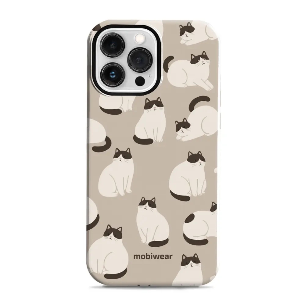 Etui ochronne do iPhone 13 Pro Max, Mobiwear Elite Pro, kawa miau