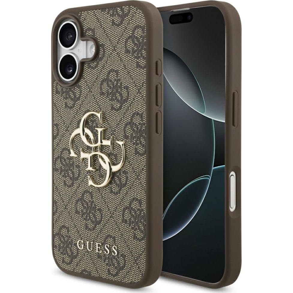 Etui Guess Hardcase 4G Big Metal Logo do iPhone 17, brązowe